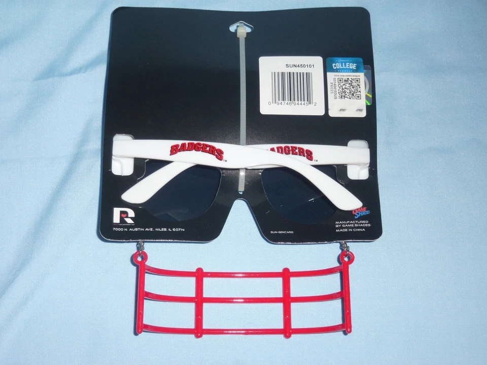Gafas de sol WISCONSIN BADGERS SOMBRAS DE JUEGO por Rico Nuevo en Paquete Logo "W" Foto 3 de 3