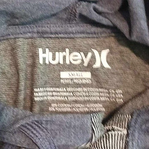 Hurley Henley Shirt Mens Small Blue Striped Hooded Long Sleeve Button Cotton - Image 3 of 4