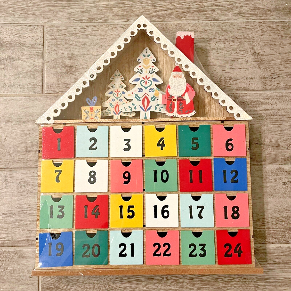 Ashland Christmas Noel Wooden Advent Calendar w/Removable Boxes
