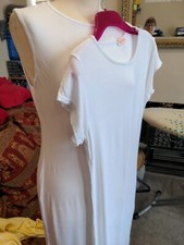 White Sleeveless Stretch Bodycon Pencil Midi slip Under Dress Sz 16 / 18 x 2 BN