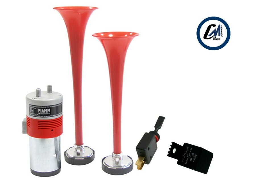 TROMBE FIAMM  12V PER AUTOBUS AUTO D'EPOCA CAMPER AUTOCARRI MCTA ALA COMPRESSORE