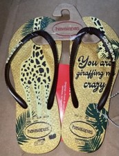 Havaianas Giraffe Giraffing Me Crazy kids Flip Flops SIze 2 New