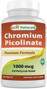 Best Naturals Chromium Picolinate 1000mcg 240 Comprimés
