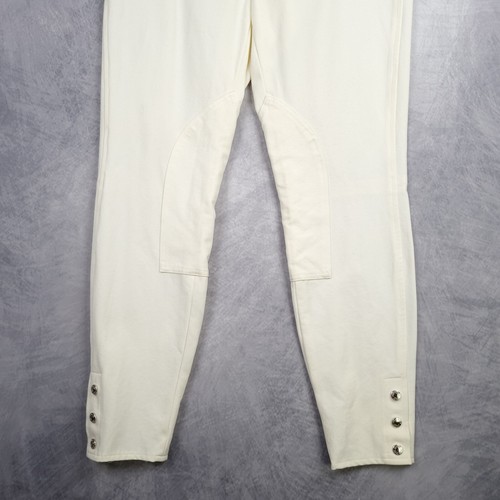 Ralph Lauren Black Label Equestrian Jodhpur Riding Pants Women 12 White Breeches - Picture 9 of 24