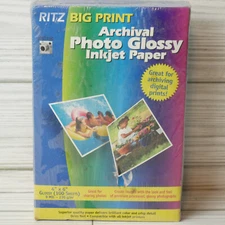 Ritz Big Print 100 pack Photo Glossy 4X6 Inkjet Paper Archival NEW SEALED