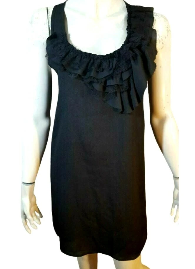 GAT RIMON Taille 36 robe noire sans manche coton melange soiree cocktai eBay