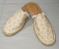 Splendid Espadrille Cheetah Open Back Mule Slides Canvas Women's Size 9 NWT