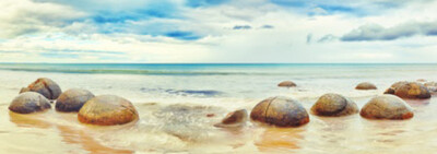 Wandbild: Moeraki Boulders Panorama Neuseeland (12851163)