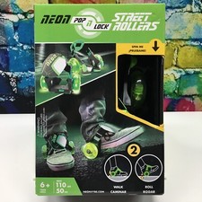 Neon Pop n Lock Street Rollers Walk  Roll Skates Shoes LED Lighted Wheels Kid's
