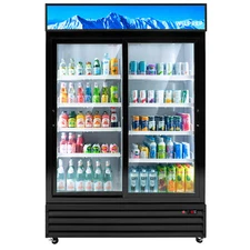 ETL Cert 53" Commercial Merchandiser 2 Sliding Door Display Refrigerator 37Cu.ft