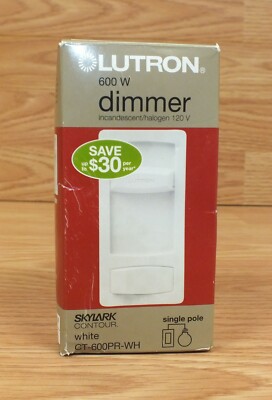 Genuine Lutron (CT-600PR-WH) 600W Single Pole Light Dimmer **READ** 