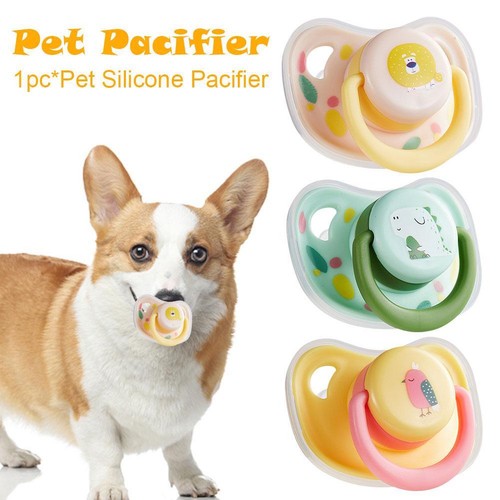 Bite Resistant Pets Calming Pacifier Silicone Clean Teeth Puppy Toy Cleaning US