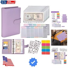 Budget Binder Cash Envelopes A6 Money Saving Binder with Zipper envelopes Purple