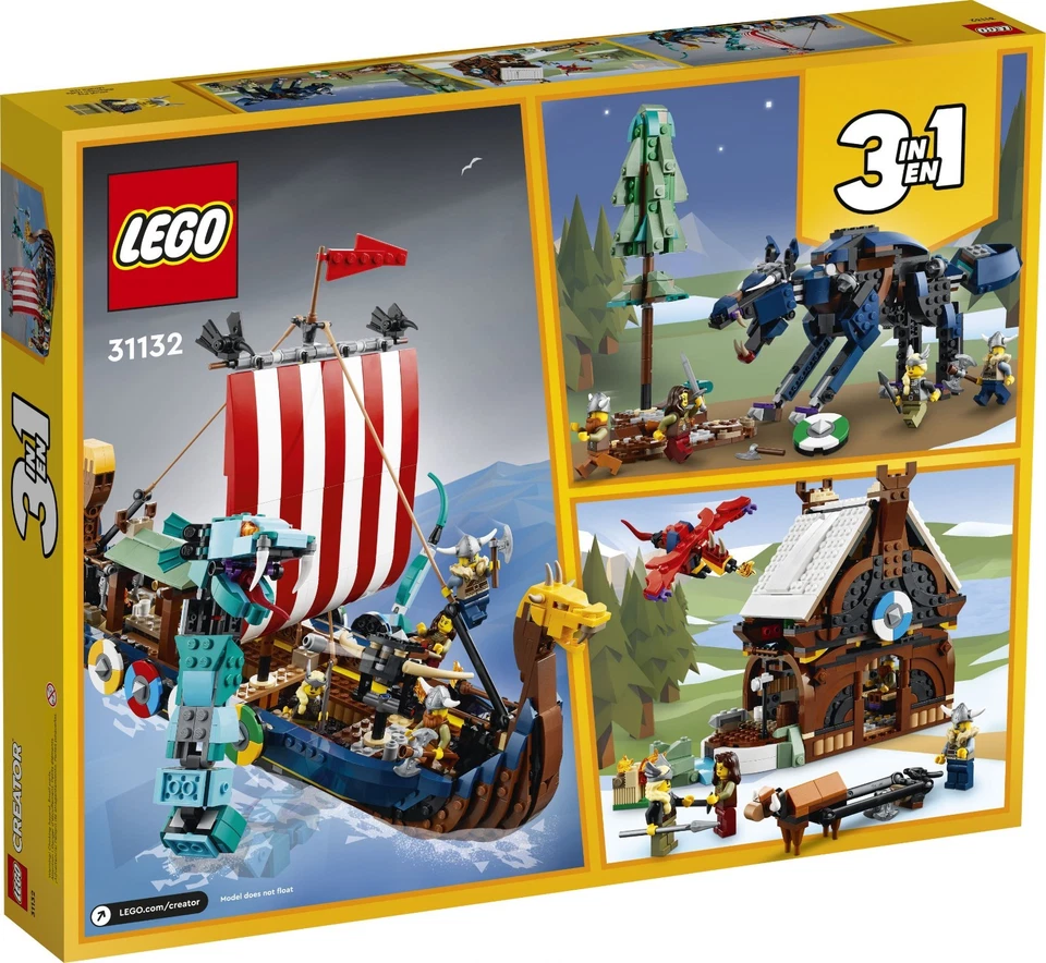 LEGO 31132 Creator 3 in 1 Wikingerschiff mit Midgardschlange NEU & OVP + DHL - Bild 2 von 3
