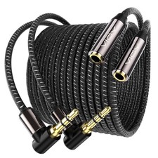 20 FT  20 FT 3.5 mm Audio Extension Cable - Aux Cord Extender - 90-Degree Ri...