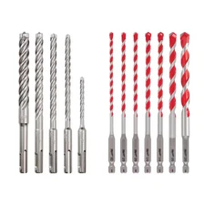 4-Cutter SDS-PLUS Carbide Hammer Drill Bit Kit with SHOCKWAVE Carbide Hammer Dri