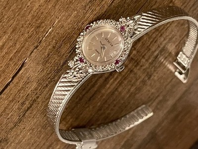 VTG RARE Geneva Swiss GENUINE Ruby and Diamond Watch Women s Cocktail Wristwatch