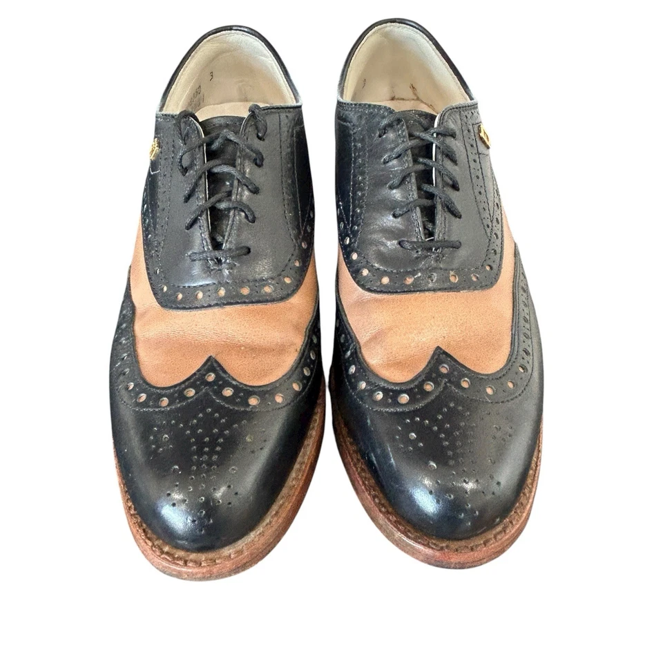Vintage Footjoy Classics Golf Shoes Women 7 AA Leather Wingtip Oxford Preppy USA - Image 2 of 4