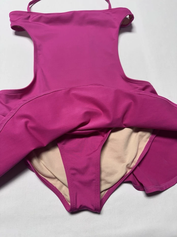 Traje de baño Ralph Lauren joven niña talla 12 con volantes una pieza rosa Foto 2 de 4