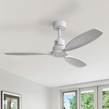 52in Wood Ceiling Fan No Light With Remote Adjustable Speed fr Bedroom Farmhouse