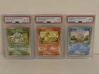 1996 P.M. Japanese Basic Bulbasaur Charmander Squirtle PSA 8 PSA 9 Pokemon Cards
