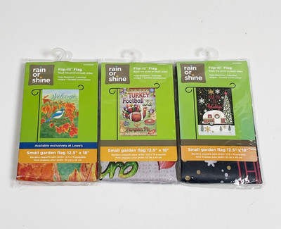 Rain or Shine Flip It Small Garden Flags - Fall Thanksgiving Christmas