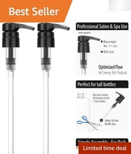 33.8-Oz Shampoo  Conditioner Dispenser Pumps - 2-Pack, BPA-Free, Sleek Black