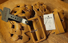 Chico's Women Lucy Lane Tan Leather Braided Belt Size Small NWT