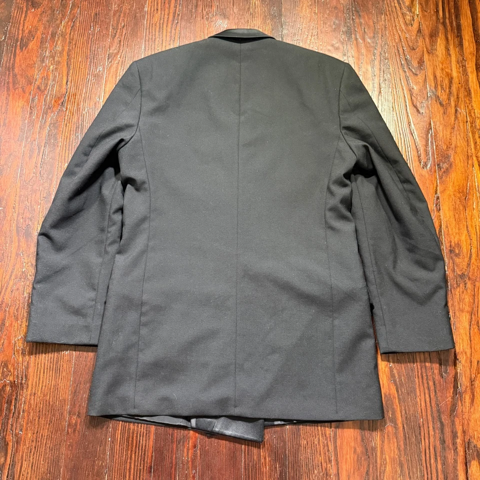 Винтажный Oscar De La Renta смокинг куртка размер 38L черный блейзер сделано в США - Изображение 3 из 4