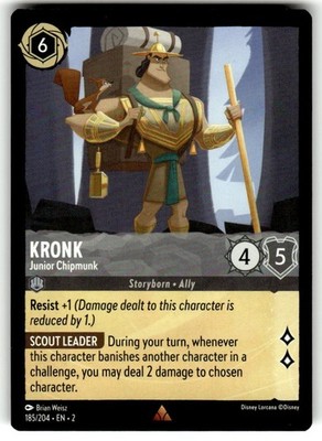 2023 DISNEY LORCANA RISE OF THE FLOODBORN KRONK 185/204 RARE (NON-FOIL)