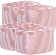 4 Pack Shelf Baskets, Larger Woven Storage Baskets for Organizing(14.5''L x 9...