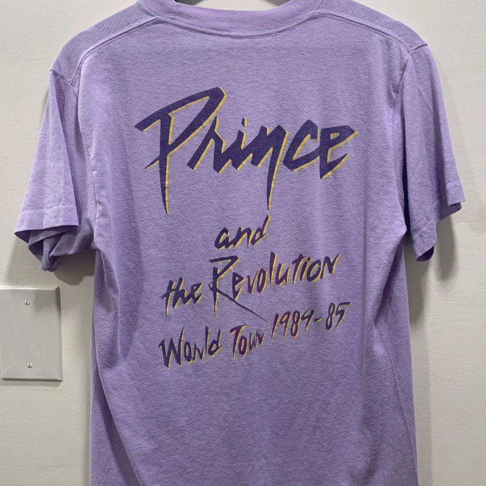 Camiseta De Colección Prince And The Revolution Band World Tour 1984-85 Púrpura Talla Grande Foto 2 de 3