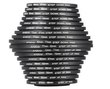 Andoer 18pcs Step Up/Step Down Lens Filter 37 49 52 55 58 62 67 72 77 82mm Metal