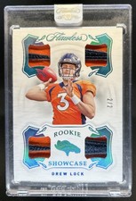 2019 Panini Flawless Drew Lock Rookie Showcase Brand Logo Patch RC #/2 Broncos