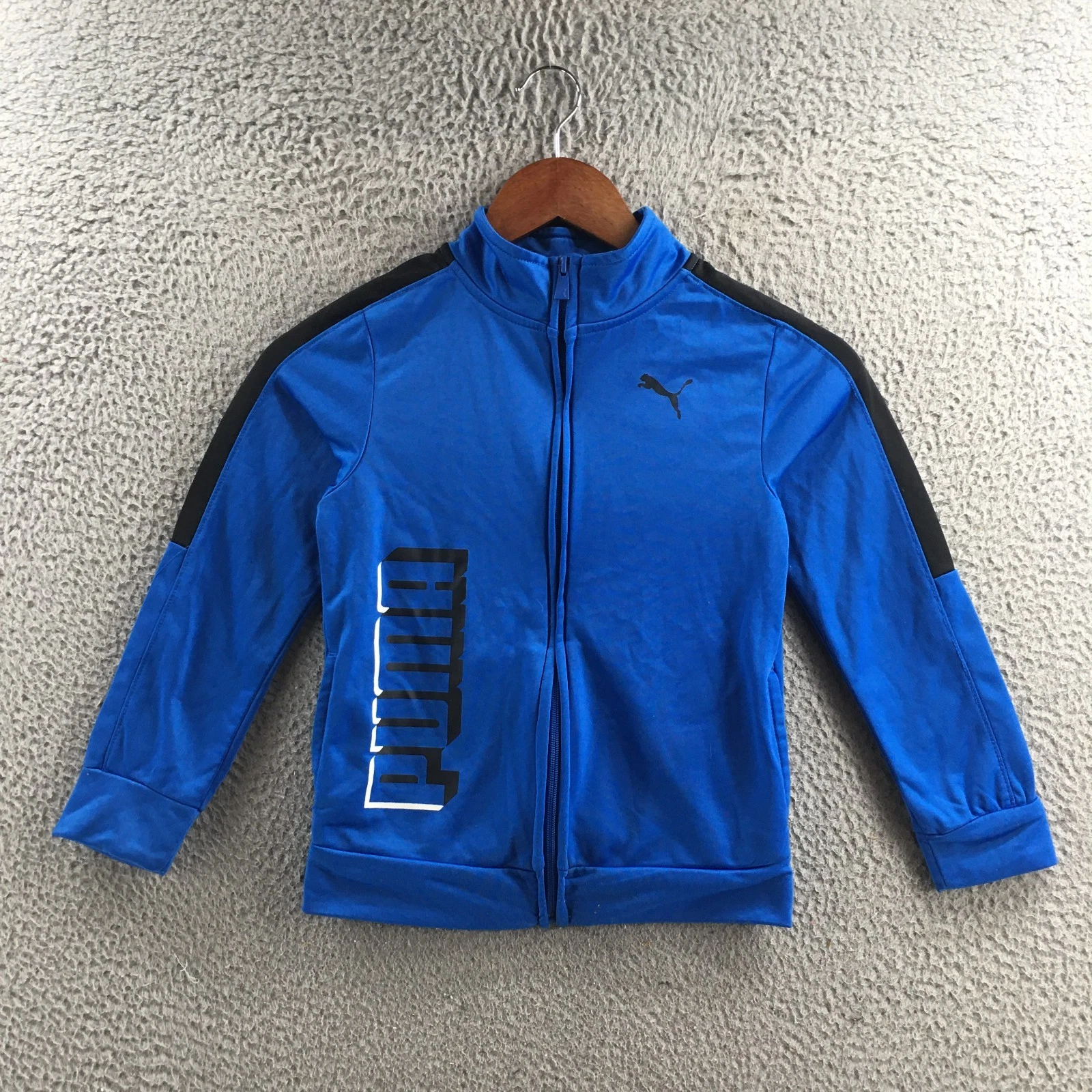 Puma Track Jackets Youth 6 Blue Full Zip Long Sleeve Pockets Casual Comfort