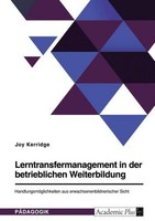 Lerntransfermanagement In Der Betrieblichen Weiterbildung. HandlungsmöGlichkeite