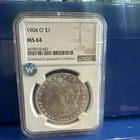 1904-O NGC MS64 SITE WHITE MORGAN DOLLAR - 1887 MS63 MORGAN & 1987 PCGS MS69 ASE