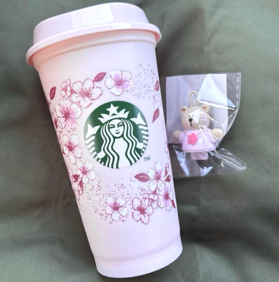 STARBUCKS JAPAN SAKURA REUSABLE CUP $ BEARISTA CAP FREE SHIPPING 2026 NEW