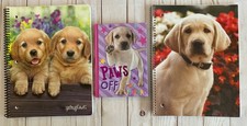 2 Golden Retriever Wide Ruled Spiral Notebooks  Paws Off My Journal Set New