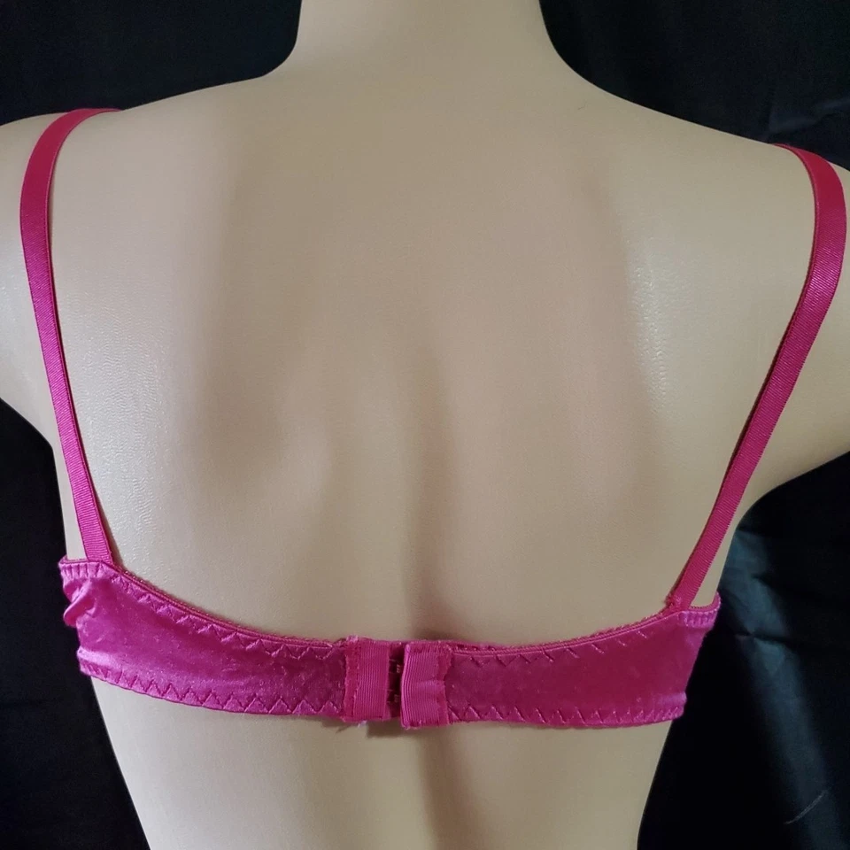 USA 90's Fruit Of The Loom PINK SATIN & LACE Lingerie Unlined Underwire 36B - Image 4 of 4