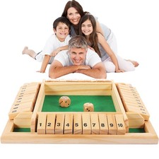 Shut-The-Box 4 Spieler Holz Würfelspiel Familien Brettspiel Mathe Lernspiel