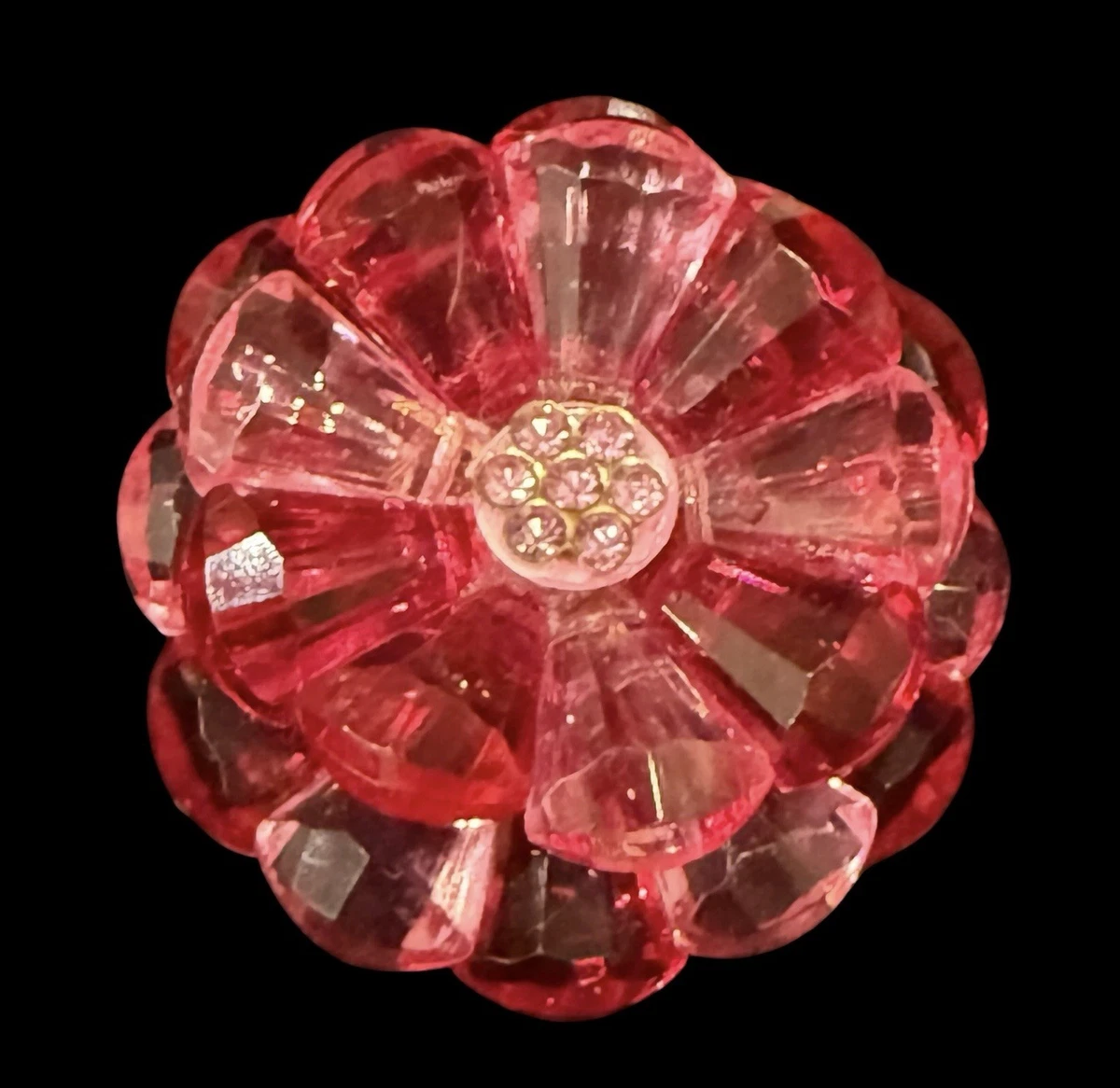 Vintage Lucite Flower Pin In Retro Costume Pins & Brooches for