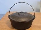 Vtg Cast Iron Lodge 8 Dutch Oven w/Lid -  Inside Lid Marked 10 1/4 & # 1