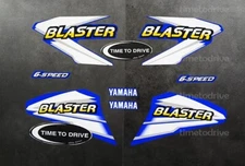 1998 - 1999 Yamaha Blaster 200 Decals Stickers Quad Graphics 8pc graficos BLUE