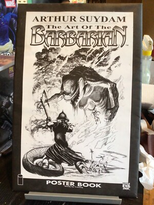 ARTHUR SUYDAM ART OF BARBARIAN POSTER BOOK SEALED SIGNED #D 10