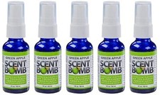 Scent Bomb 100 Oil Based Concentrated Air Freshener Spray, Green Apple, 5 Pack
