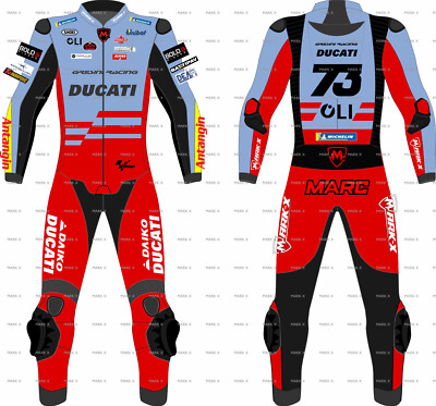 MarkX Ducati 2025 MotoGP Leather Racing Suit Men Sports CE Armor Motorcycle Gear
