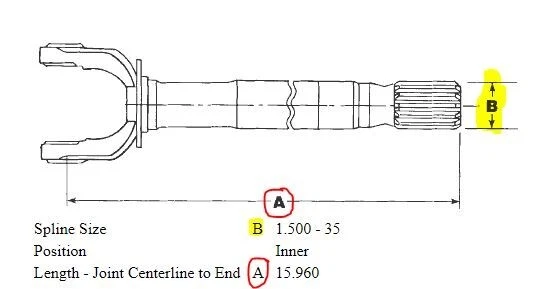 Dodge W250 W350 1975-1993 4x4 Dana 60 eje interior delantero pasajero derecho Foto 2 de 4