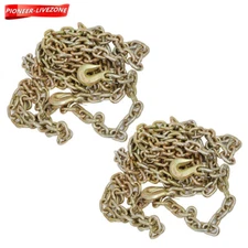 Tow Chain Tie Down Binder Chain Flatbed Truck Trailer Safety 2 Pack 3/8"X20' G70