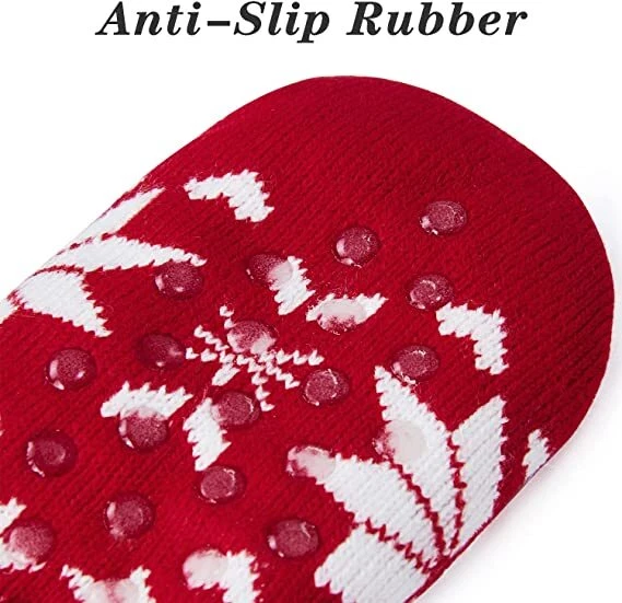 For Winter Non Skid Fuzzy Sherpa Fleece Cushion Grip House Slipper Socks Owl Lot - Image 4 of 4